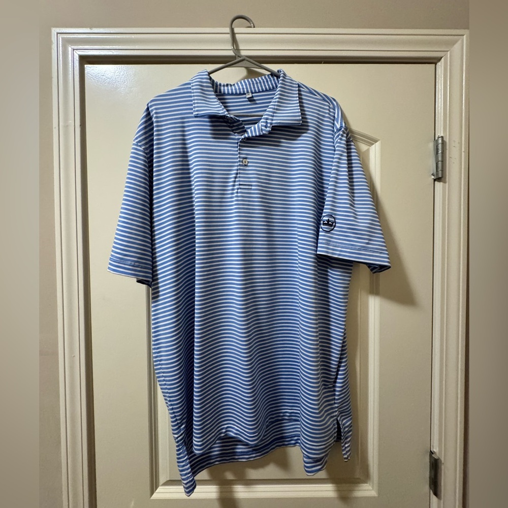 Peter Millar - Blue Striped Golf Polo